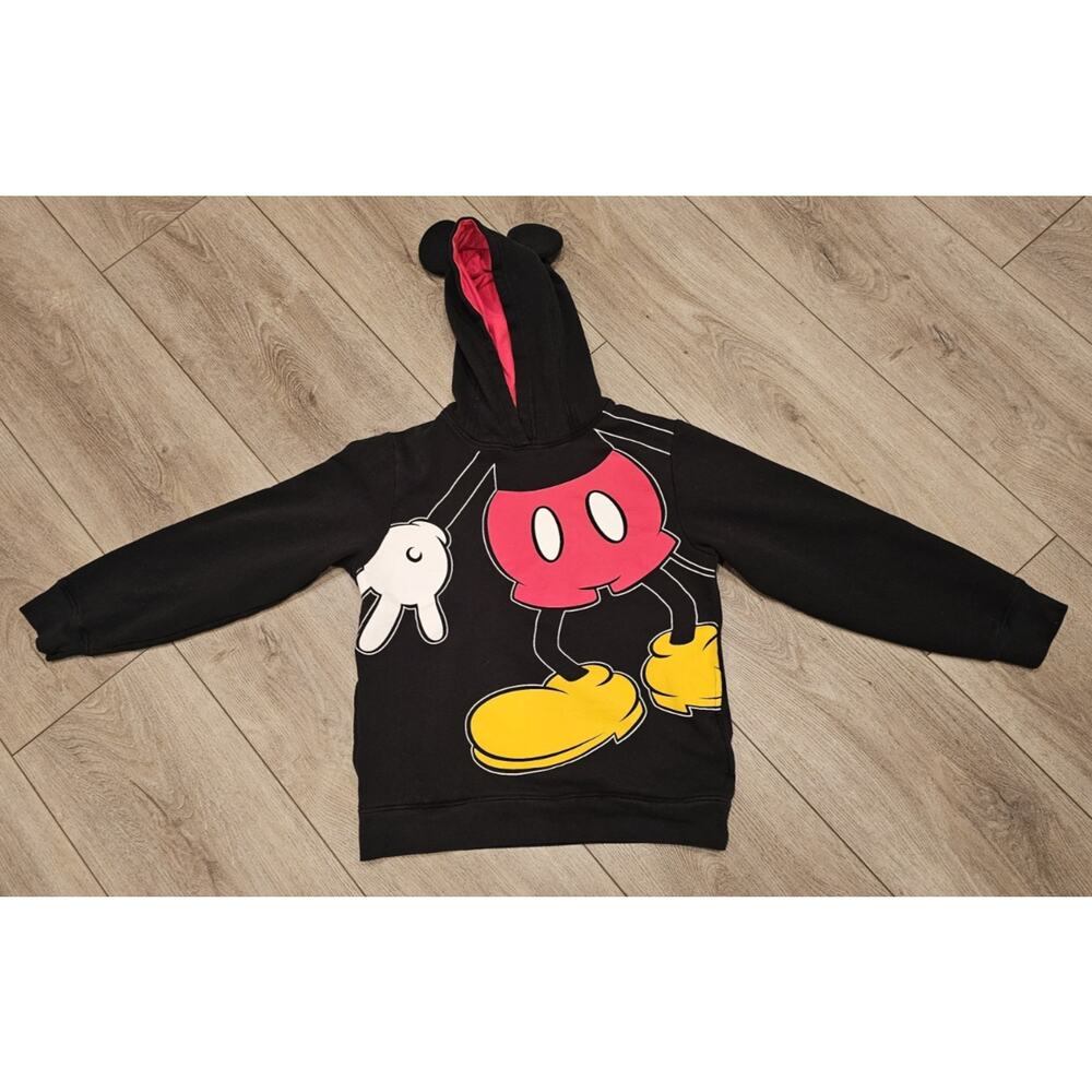 Disney Mickey Mouse Disneyland Hoodie w/ Ears Black Sz 13/14 Kids